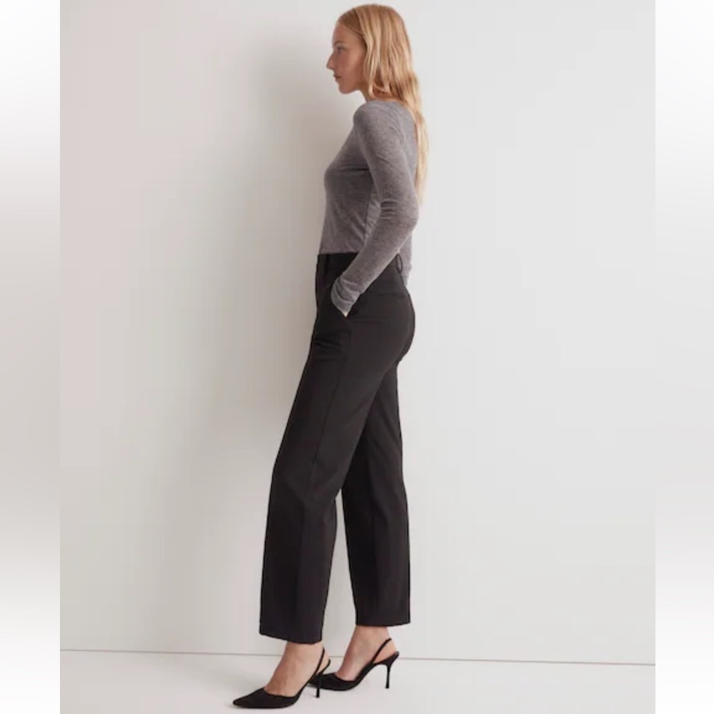 Madewell Black Fairbanks Pintuck Trouser Pants 12 - Picture 2 of 9